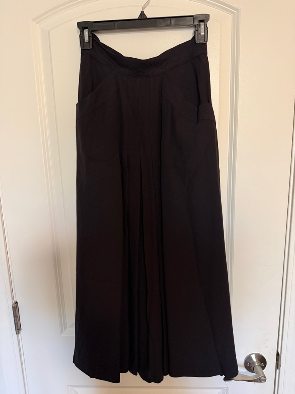 CHANEL Black A-Line Midi Skirt